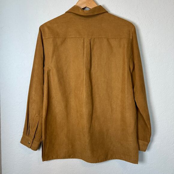 White Stag Women's Faux Suede Caramel Color Button Down Size S - Picture 4 of 7